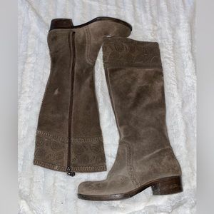 Brown suede nurture boots